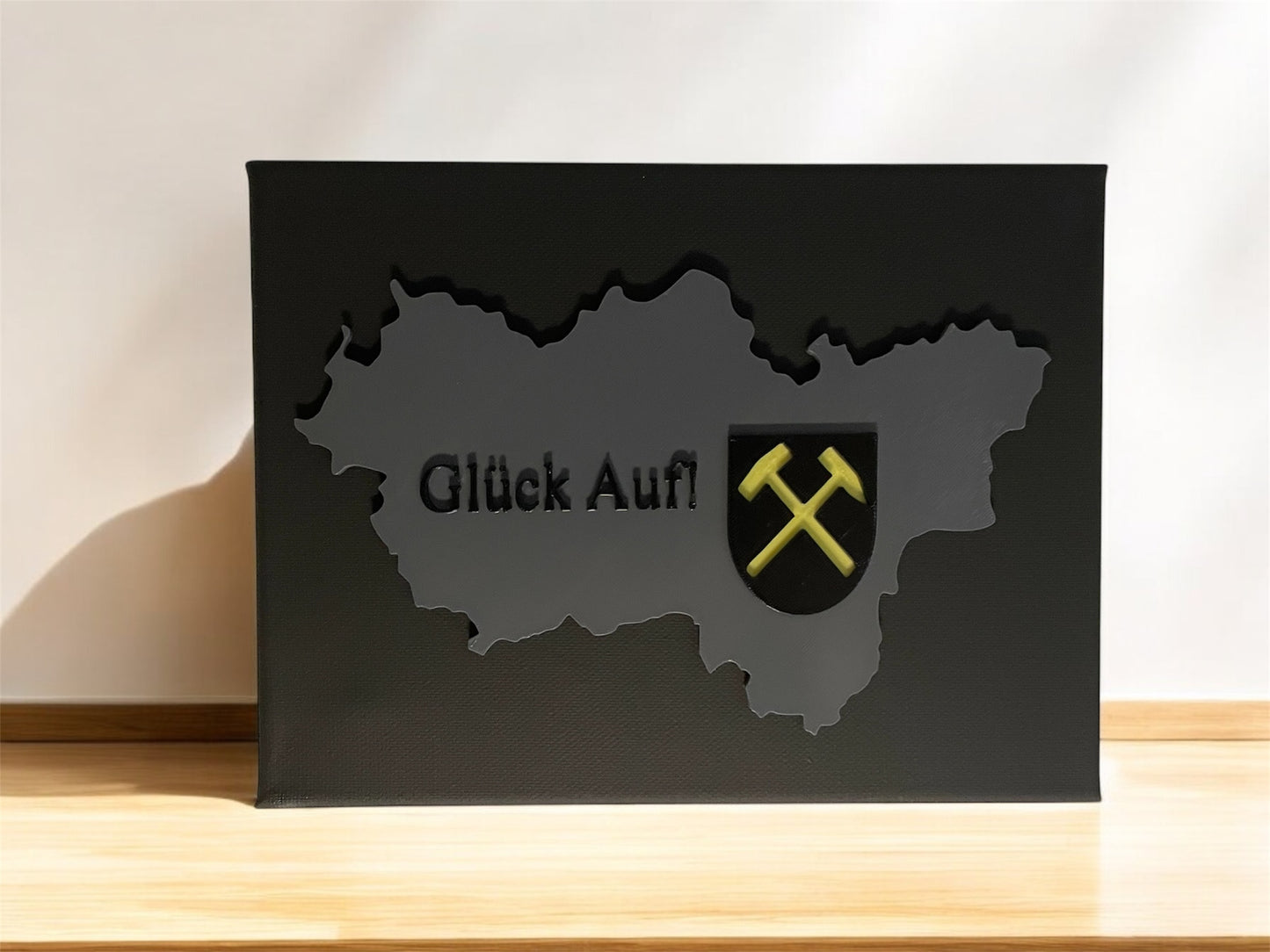 Glück auf! Leinwandbild mit Ruhrgebietskarte