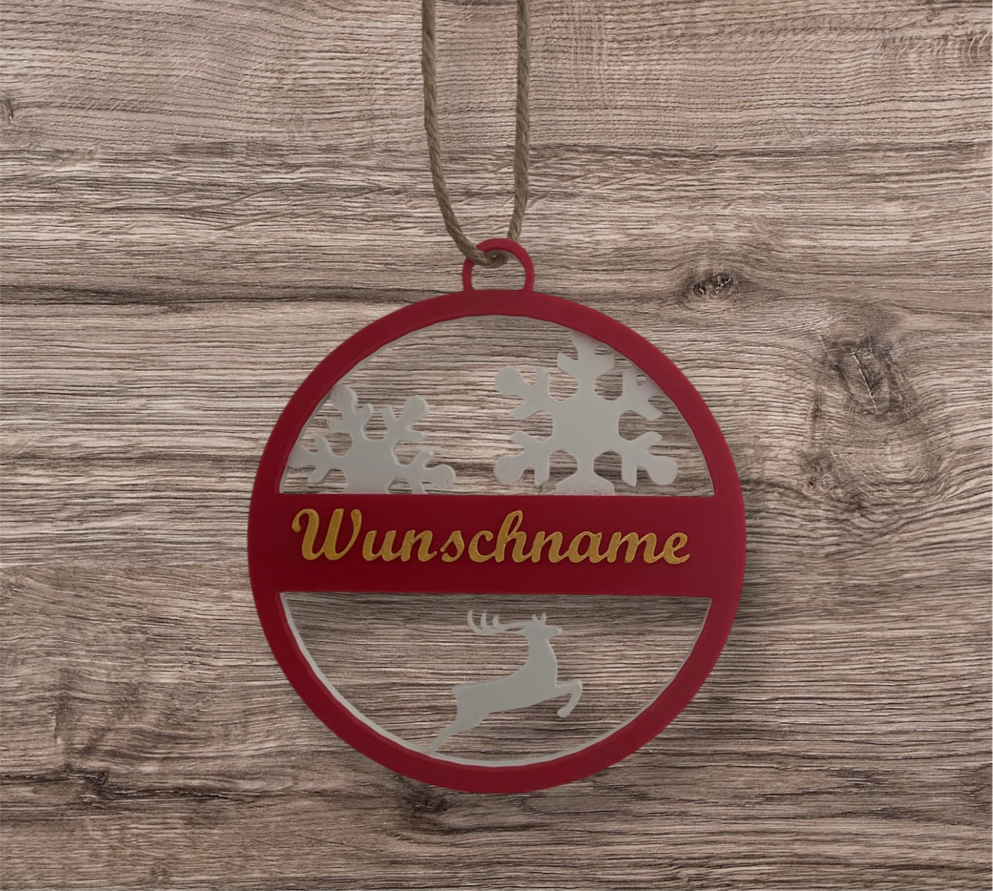 Personalisierter Weihnachtsbaumschmuck mit Wunschname